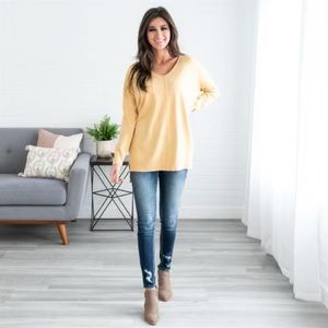 Allison Luxe Sweater / Color: Yellow / Size: S/M 0-6